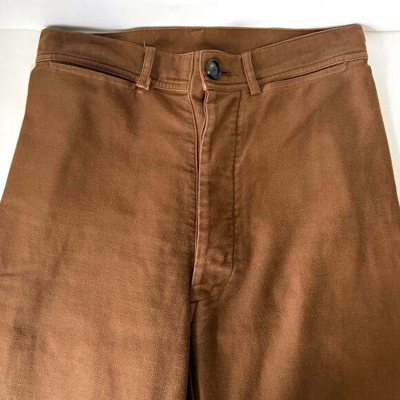 CARON CALLAHAN Stewart Sailor Cotton Wide Leg Pants in Cognac Size 4 - Picture 8 of 15